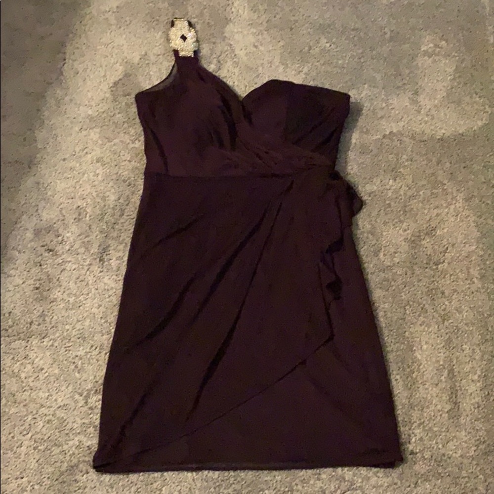 Eggplant one shoulder mini